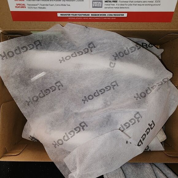 Reebok Fusion Flexweave Work Shoes Women 7.5 M BlackComposite Toe Missing Insole - Picture 5 of 16